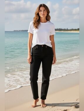 Levis -NWT High Waisted Jeans,5 Pocket Style, Black Button/Zip Closure IRREGULAR